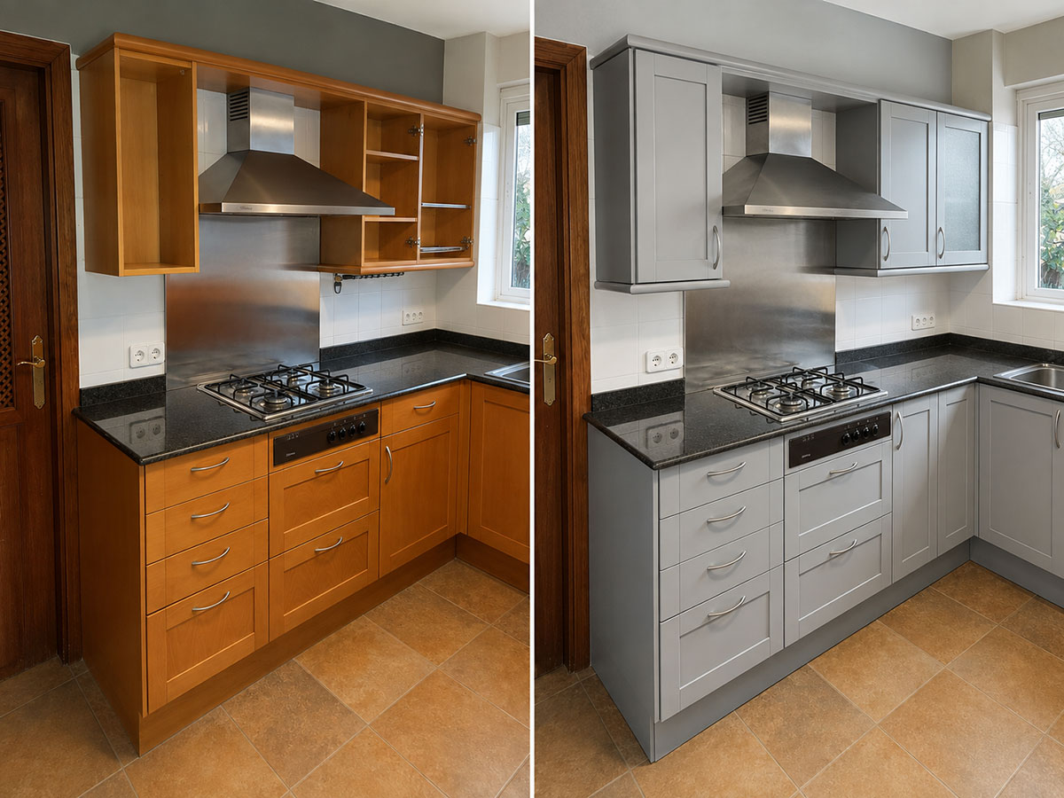 antes y después de la renovación de cocinas en mallorca